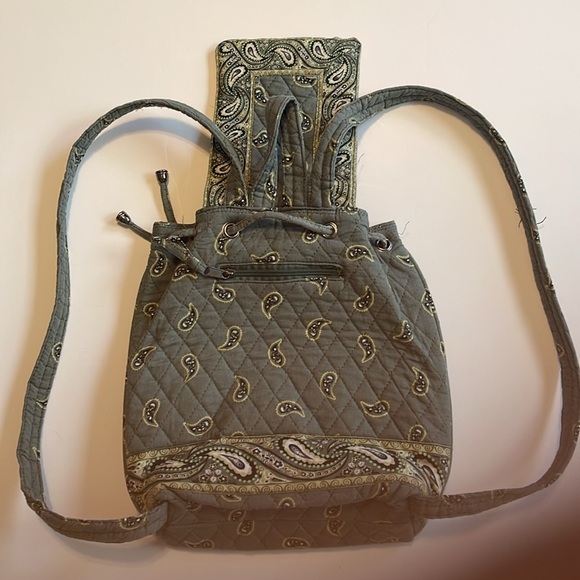 Olive Green/White Paisley Quilted Vera
Bradley Inspired Backpack - Picture 5 of 16
